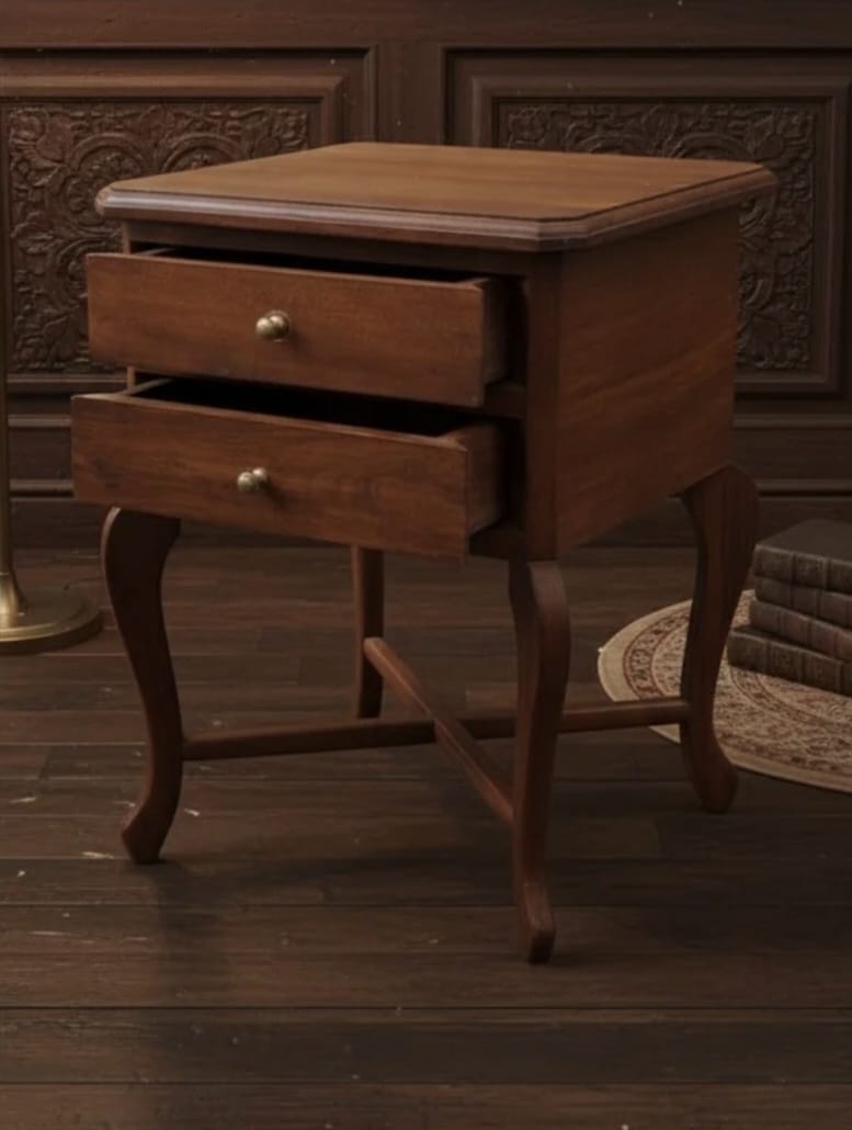 Vintage style wooden bedside/nightstand table