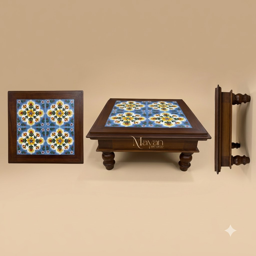 4-Tile Heritage Manai/ Wooden Chowki