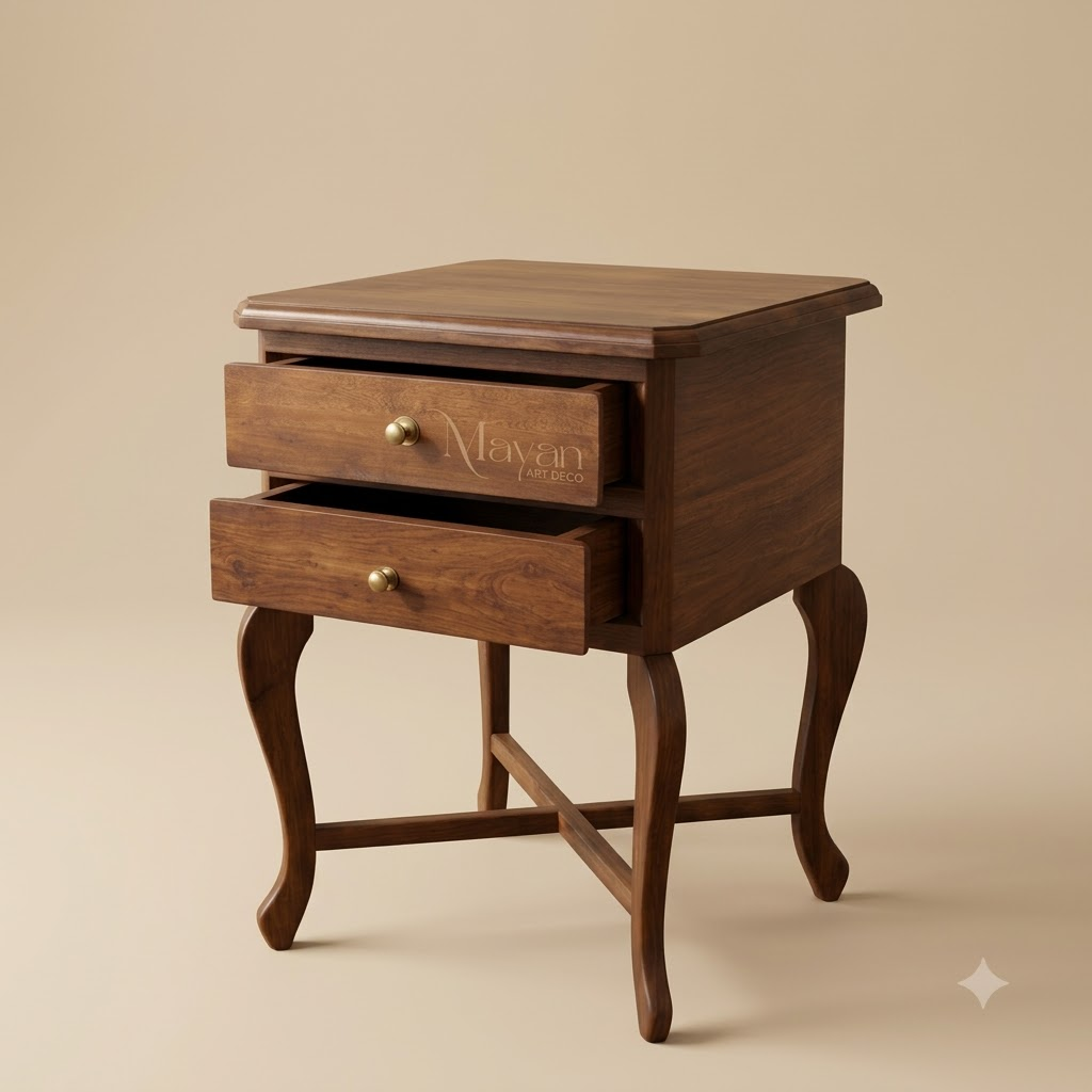 Vintage style wooden bedside/nightstand table