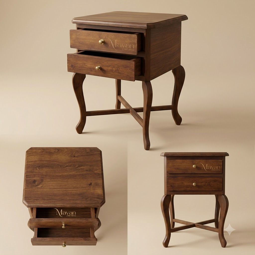 Vintage style wooden bedside/nightstand table