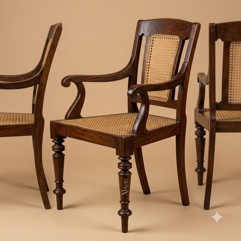 Victorian Colonial Cane Armchair