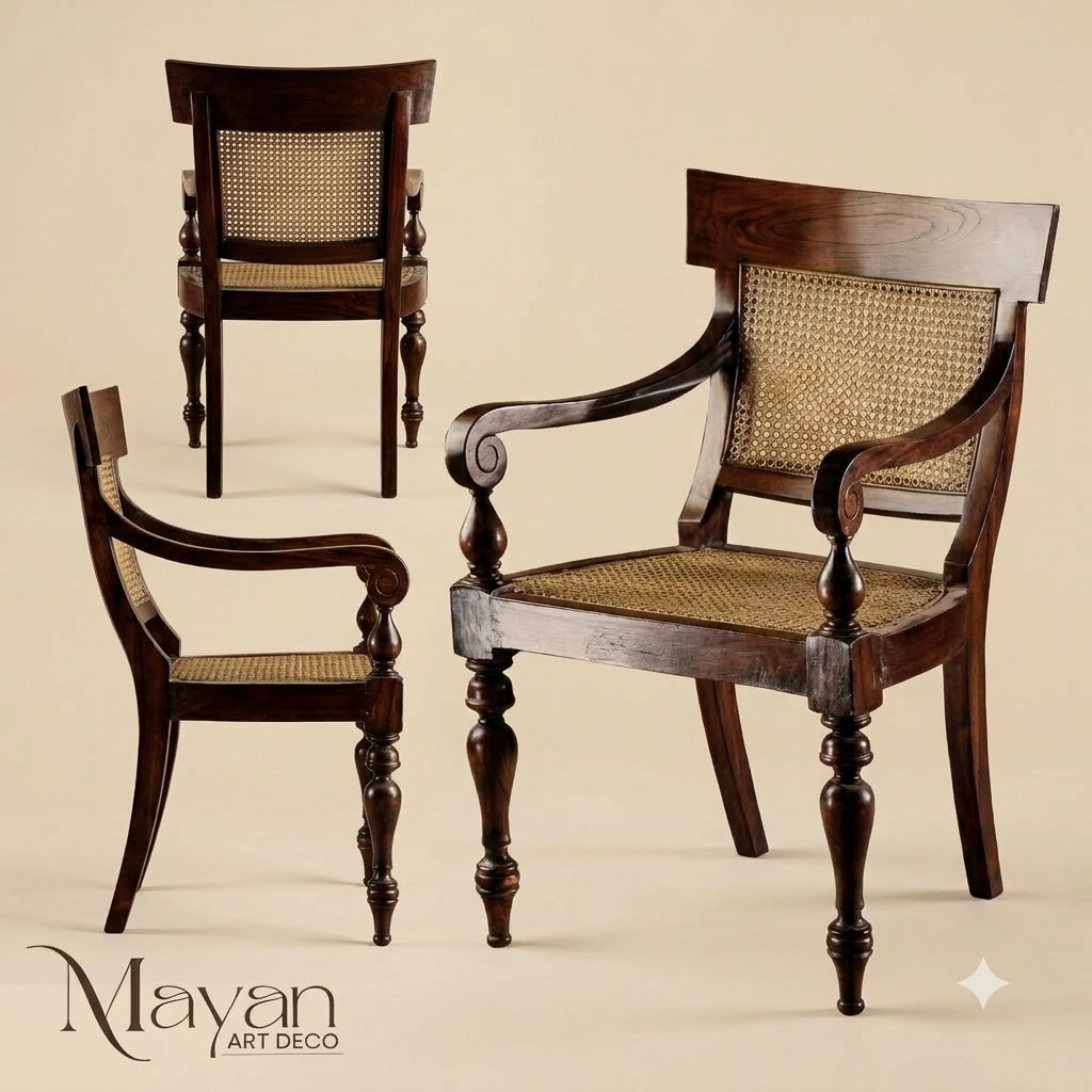 Victorian Colonial Cane Armchair