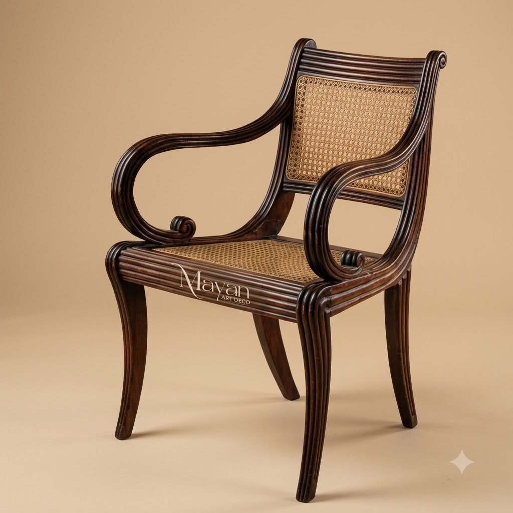 Victorian Colonial Cane Armchair
