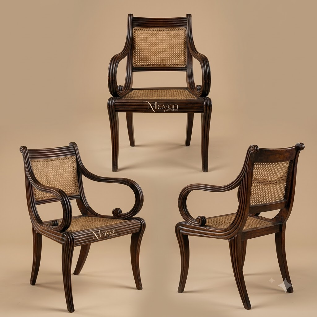 Victorian Colonial Cane Armchair