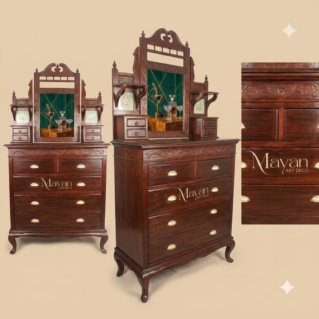 Victorian Heritage Dressing Chest / Dresser with Mirror