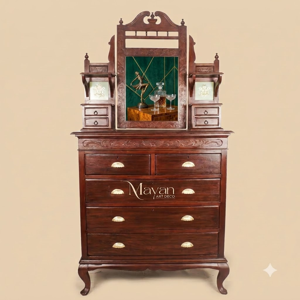 Victorian Heritage Dressing Chest / Dresser with Mirror