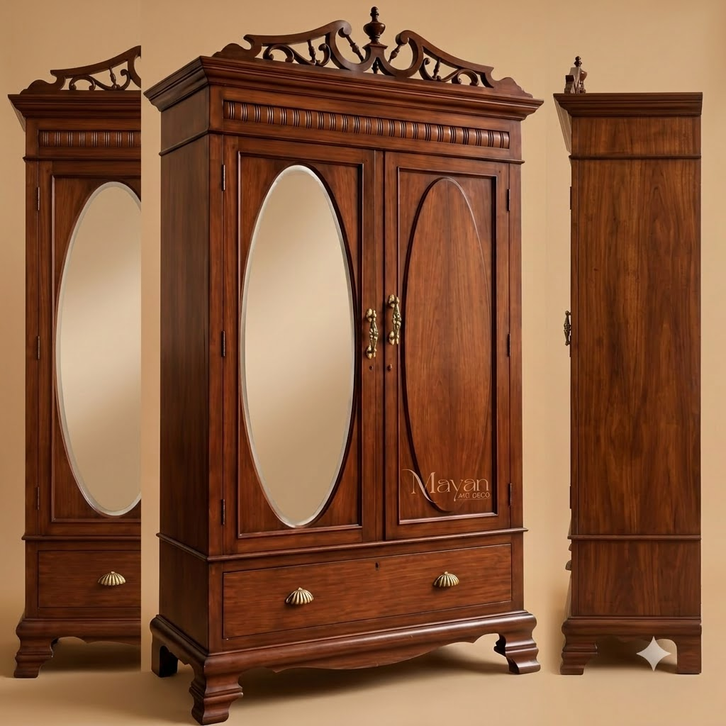 Victorian Mirrored Armoire / Wardrobe